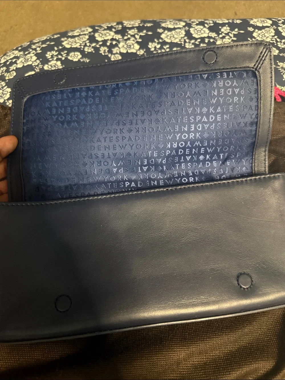 kate spade navy blue moon phase clutch